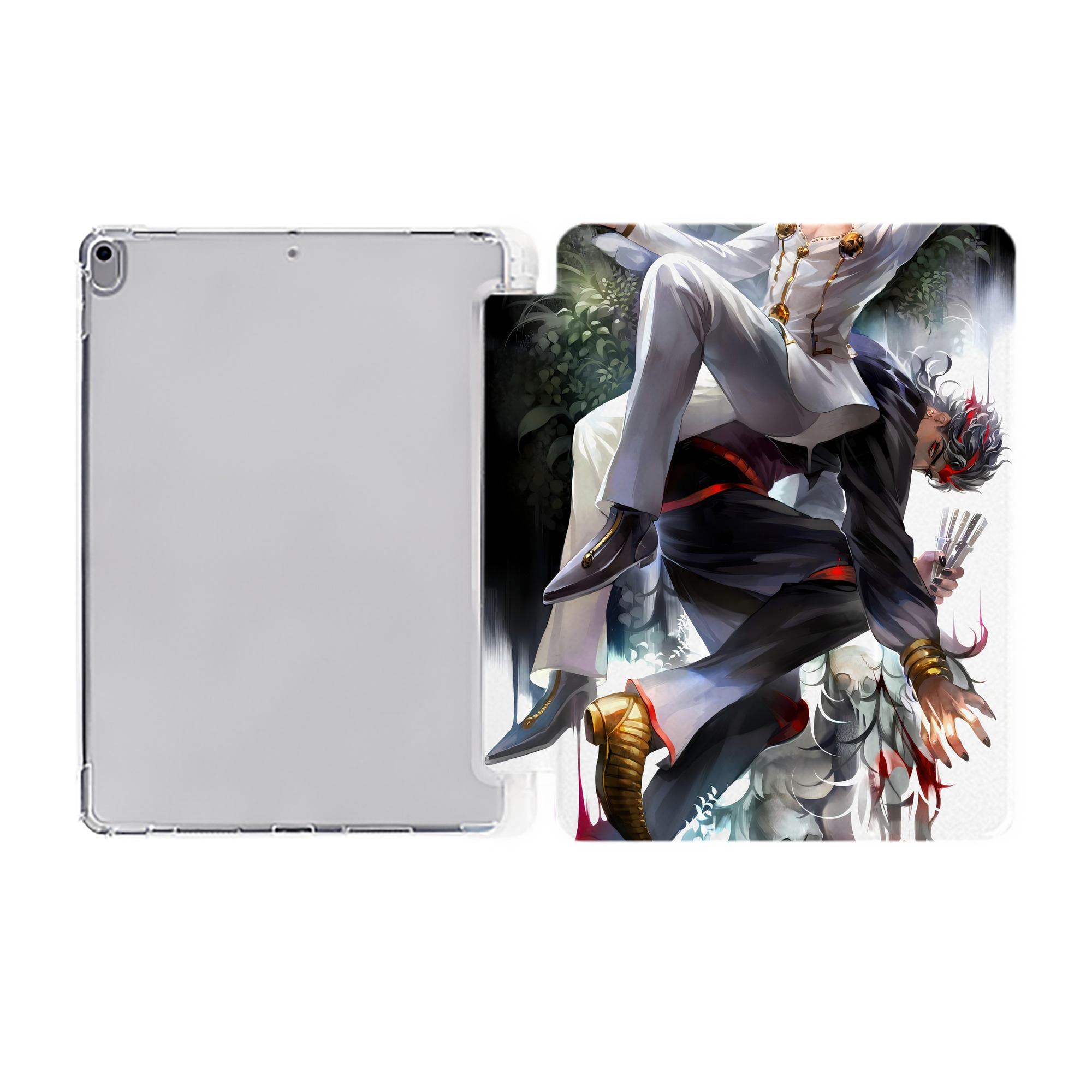 （画像用） ジョジョの奇妙な冒険 JoJo's Bizarre Adventure IPad ケース ペン収納付き 三つ折りスタンド PUレザー×シリコン 対応機種9.5/10.5/10.9インチ